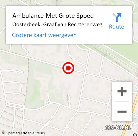 Locatie op kaart van de 112 melding: Ambulance Met Grote Spoed Naar Oosterbeek, Graaf van Rechterenweg op 22 juni 2017 20:50