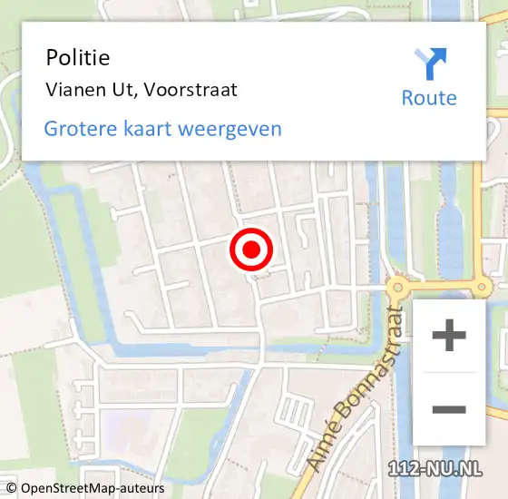 Locatie op kaart van de 112 melding: Politie Vianen Ut, Voorstraat op 24 januari 2014 17:06