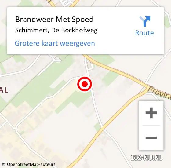 Locatie op kaart van de 112 melding: Brandweer Met Spoed Naar Schimmert, De Bockhofweg op 22 juni 2017 21:58