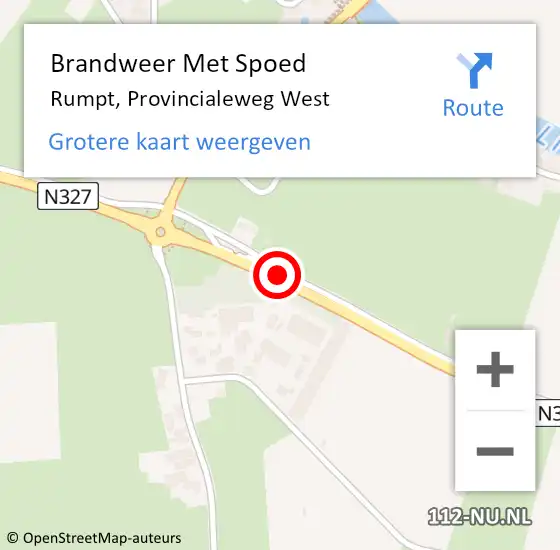 Locatie op kaart van de 112 melding: Brandweer Met Spoed Naar Rumpt, Provincialeweg West op 22 juni 2017 22:28