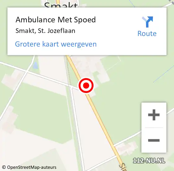 Locatie op kaart van de 112 melding: Ambulance Met Spoed Naar Smakt, St. Jozeflaan op 24 januari 2014 17:14