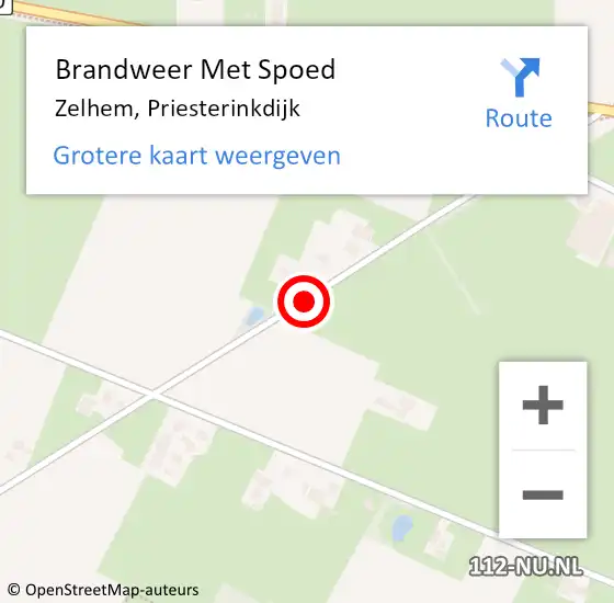 Locatie op kaart van de 112 melding: Brandweer Met Spoed Naar Zelhem, Priesterinkdijk op 22 juni 2017 23:01