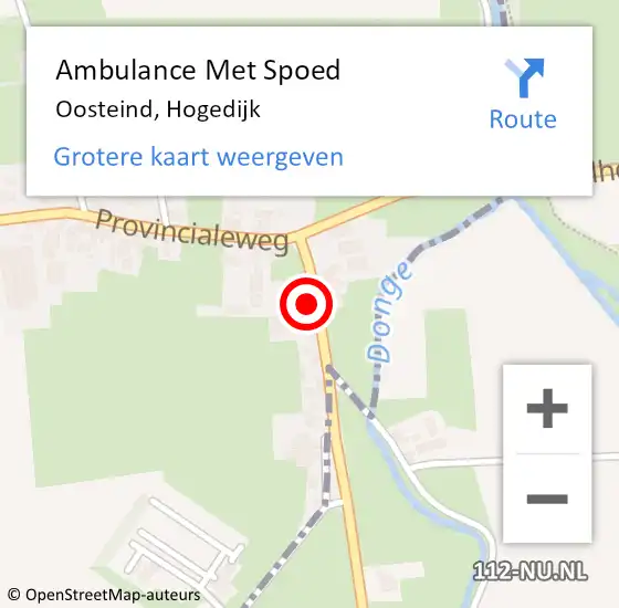 Locatie op kaart van de 112 melding: Ambulance Met Spoed Naar Oosteind, Hogedijk op 22 juni 2017 23:18