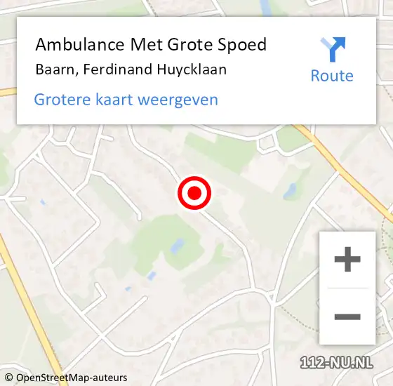 Locatie op kaart van de 112 melding: Ambulance Met Grote Spoed Naar Baarn, Ferdinand Huycklaan op 22 juni 2017 23:21