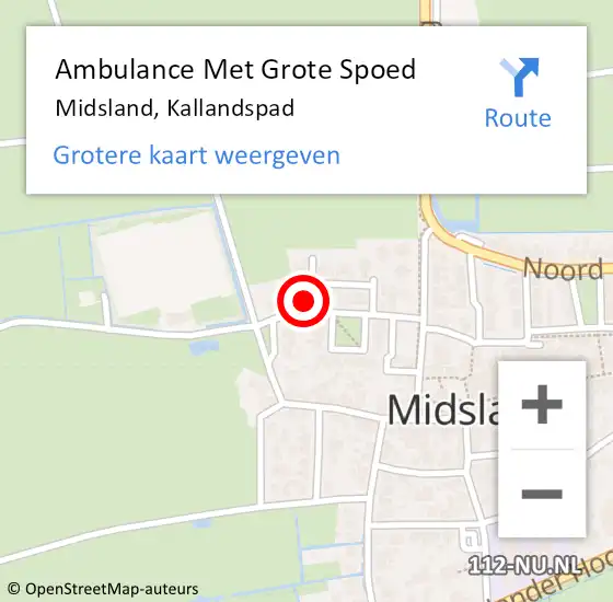 Locatie op kaart van de 112 melding: Ambulance Met Grote Spoed Naar Midsland, Kallandspad op 22 juni 2017 23:30