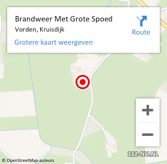 Locatie op kaart van de 112 melding: Brandweer Met Grote Spoed Naar Vorden, Kruisdijk op 23 juni 2017 00:11