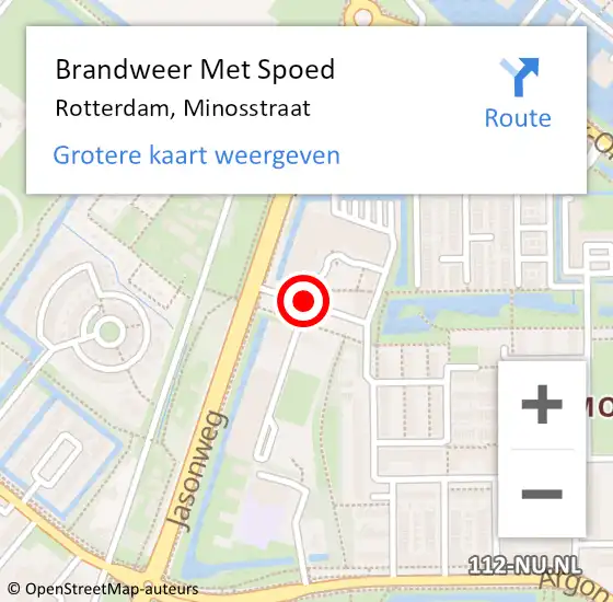 Locatie op kaart van de 112 melding: Brandweer Met Spoed Naar Rotterdam, Minosstraat op 23 juni 2017 00:49
