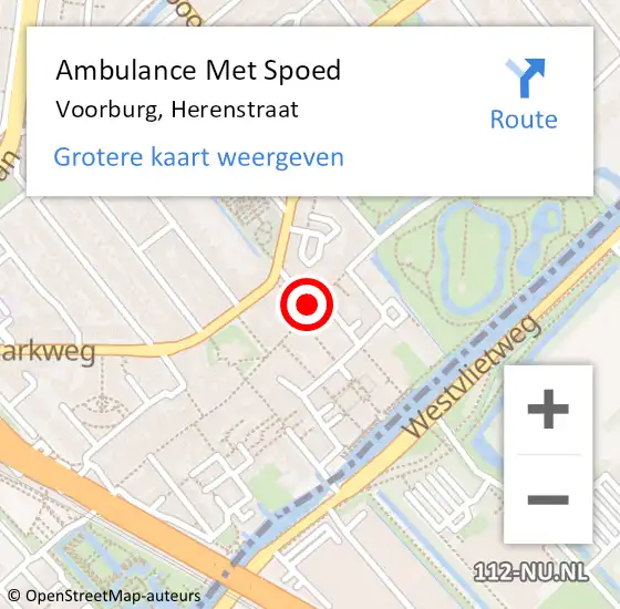 Locatie op kaart van de 112 melding: Ambulance Met Spoed Naar Voorburg, Herenstraat op 23 juni 2017 01:22