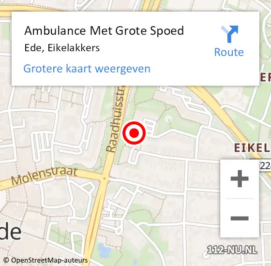Locatie op kaart van de 112 melding: Ambulance Met Grote Spoed Naar Ede, Eikelakkers op 23 juni 2017 01:46