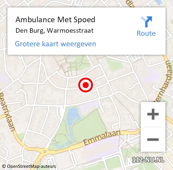 Locatie op kaart van de 112 melding: Ambulance Met Spoed Naar Den Burg, Warmoesstraat op 23 juni 2017 01:54