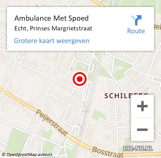 Locatie op kaart van de 112 melding: Ambulance Met Spoed Naar Echt, Prinses Margrietstraat op 23 juni 2017 02:46