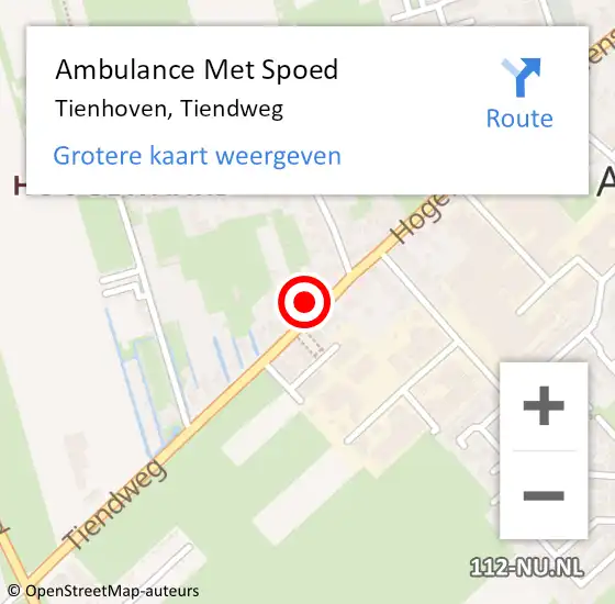 Locatie op kaart van de 112 melding: Ambulance Met Spoed Naar Tienhoven, Tiendweg op 24 januari 2014 17:27