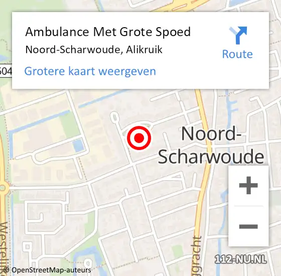 Locatie op kaart van de 112 melding: Ambulance Met Grote Spoed Naar Noord-Scharwoude, Alikruik op 23 juni 2017 08:30