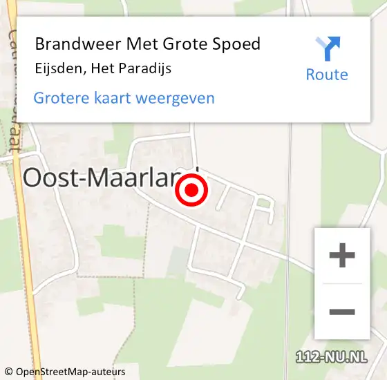 Locatie op kaart van de 112 melding: Brandweer Met Grote Spoed Naar Eijsden, Het Paradijs op 23 juni 2017 08:36