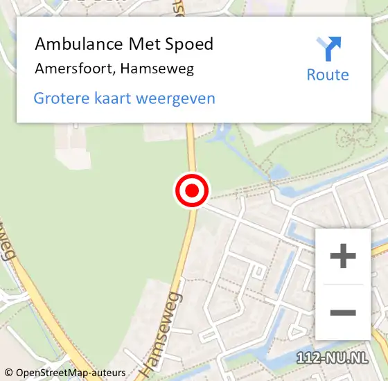 Locatie op kaart van de 112 melding: Ambulance Met Spoed Naar Amersfoort, Hamseweg op 23 juni 2017 08:48
