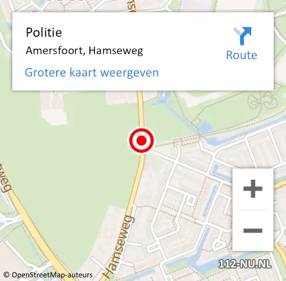 Locatie op kaart van de 112 melding: Politie Amersfoort, Hamseweg op 23 juni 2017 08:53