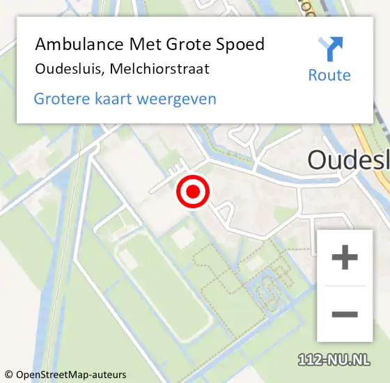 Locatie op kaart van de 112 melding: Ambulance Met Grote Spoed Naar Oudesluis, Melchiorstraat op 23 juni 2017 09:19