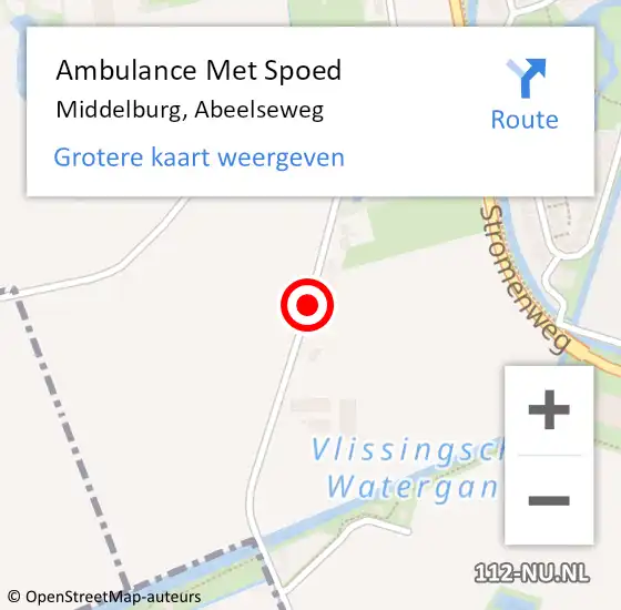 Locatie op kaart van de 112 melding: Ambulance Met Spoed Naar Middelburg, Abeelseweg op 23 juni 2017 10:40