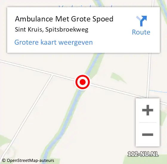 Locatie op kaart van de 112 melding: Ambulance Met Grote Spoed Naar Sint Kruis, Spitsbroekweg op 23 juni 2017 10:59