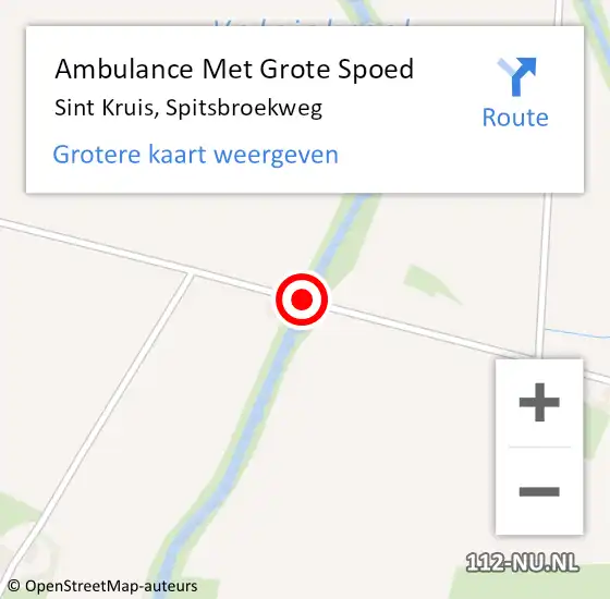 Locatie op kaart van de 112 melding: Ambulance Met Grote Spoed Naar Sint Kruis, Spitsbroekweg op 23 juni 2017 11:02