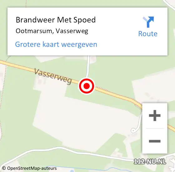 Locatie op kaart van de 112 melding: Brandweer Met Spoed Naar Ootmarsum, Vasserweg op 23 juni 2017 11:23