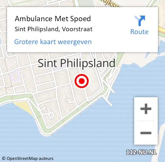 Locatie op kaart van de 112 melding: Ambulance Met Spoed Naar Sint Philipsland, Voorstraat op 23 juni 2017 11:51