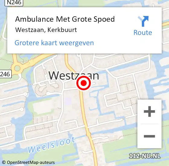 Locatie op kaart van de 112 melding: Ambulance Met Grote Spoed Naar Westzaan, Kerkbuurt op 23 juni 2017 12:21