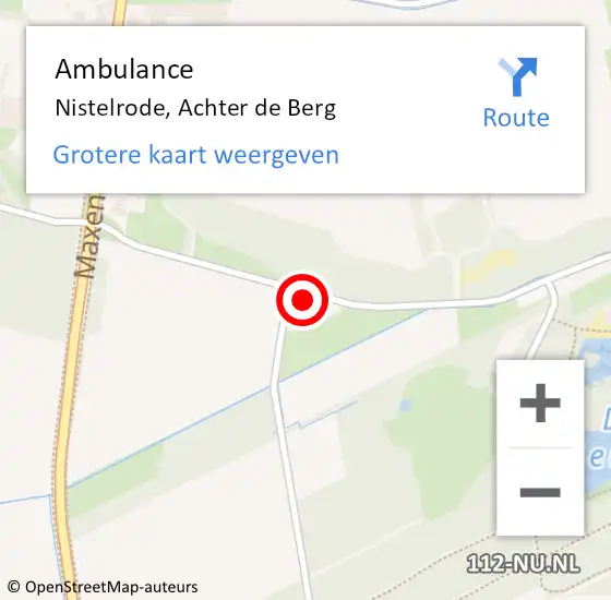 Locatie op kaart van de 112 melding: Ambulance Nistelrode, Achter de Berg op 23 juni 2017 13:09