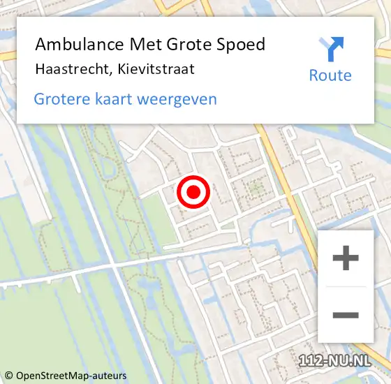 Locatie op kaart van de 112 melding: Ambulance Met Grote Spoed Naar Haastrecht, Kievitstraat op 23 juni 2017 13:20