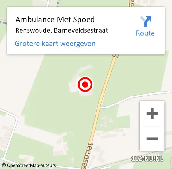 Locatie op kaart van de 112 melding: Ambulance Met Spoed Naar Renswoude, Barneveldsestraat op 23 juni 2017 14:34