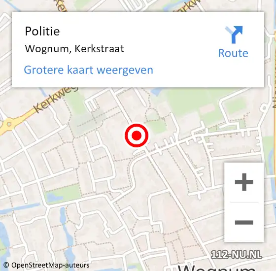 Locatie op kaart van de 112 melding: Politie Wognum, Kerkstraat op 23 juni 2017 16:06