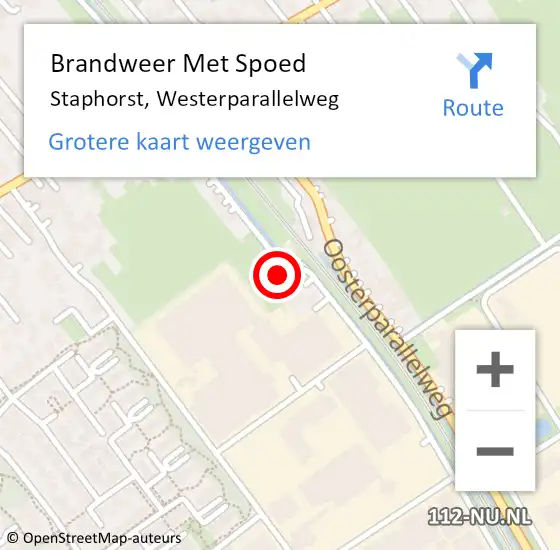 Locatie op kaart van de 112 melding: Brandweer Met Spoed Naar Staphorst, Westerparallelweg op 23 juni 2017 16:23