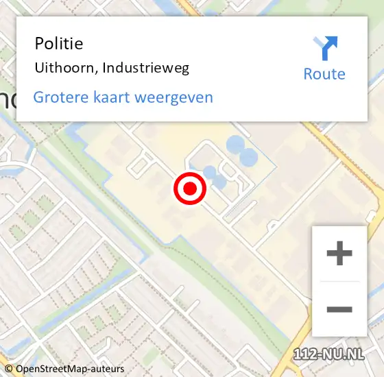 Locatie op kaart van de 112 melding: Politie Uithoorn, Industrieweg op 23 juni 2017 16:40