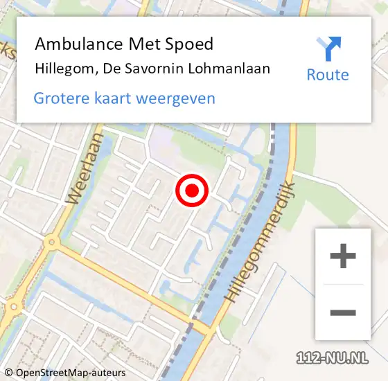 Locatie op kaart van de 112 melding: Ambulance Met Spoed Naar Hillegom, De Savornin Lohmanlaan op 23 juni 2017 16:55