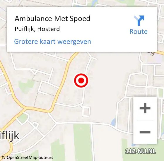 Locatie op kaart van de 112 melding: Ambulance Met Spoed Naar Puiflijk, Hosterd op 23 juni 2017 17:47