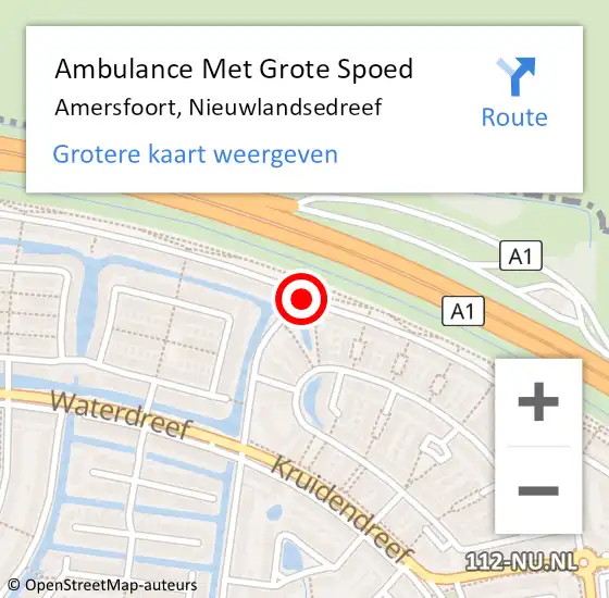 Locatie op kaart van de 112 melding: Ambulance Met Grote Spoed Naar Amersfoort, Nieuwlandsedreef op 23 juni 2017 17:53