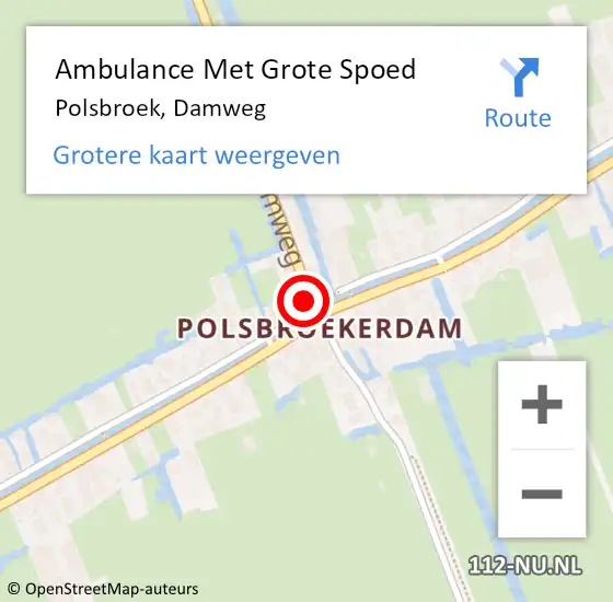 Locatie op kaart van de 112 melding: Ambulance Met Grote Spoed Naar Polsbroek, Damweg op 23 juni 2017 18:18