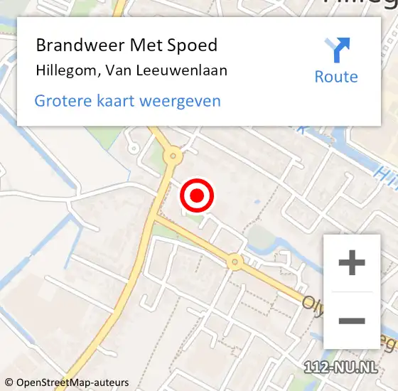 Locatie op kaart van de 112 melding: Brandweer Met Spoed Naar Hillegom, Van Leeuwenlaan op 23 juni 2017 18:48