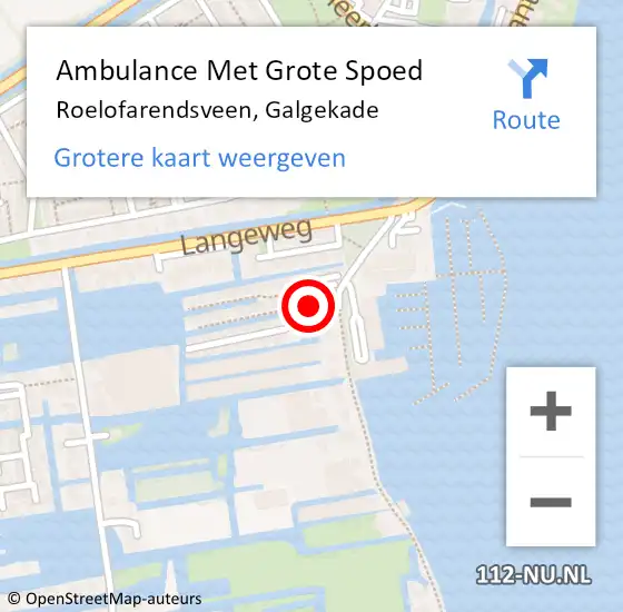 Locatie op kaart van de 112 melding: Ambulance Met Grote Spoed Naar Roelofarendsveen, Galgekade op 23 juni 2017 20:19