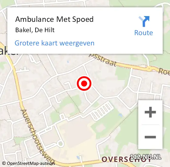 Locatie op kaart van de 112 melding: Ambulance Met Spoed Naar Bakel, De Hilt op 23 juni 2017 20:47