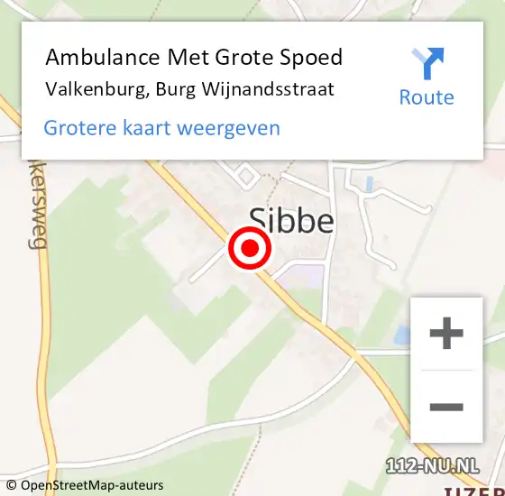 Locatie op kaart van de 112 melding: Ambulance Met Grote Spoed Naar Valkenburg, Burg Wijnandsstraat op 20 september 2013 10:55