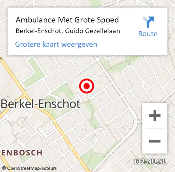 Locatie op kaart van de 112 melding: Ambulance Met Grote Spoed Naar Berkel-Enschot, Guido Gezellelaan op 23 juni 2017 20:52