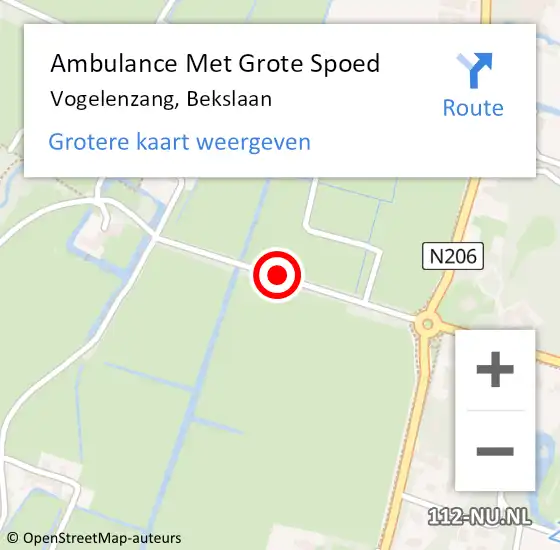 Locatie op kaart van de 112 melding: Ambulance Met Grote Spoed Naar Vogelenzang, Bekslaan op 23 juni 2017 21:06