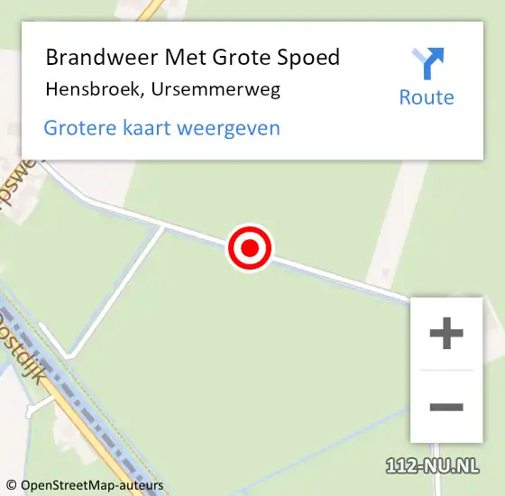 Locatie op kaart van de 112 melding: Brandweer Met Grote Spoed Naar Hensbroek, Ursemmerweg op 23 juni 2017 21:08