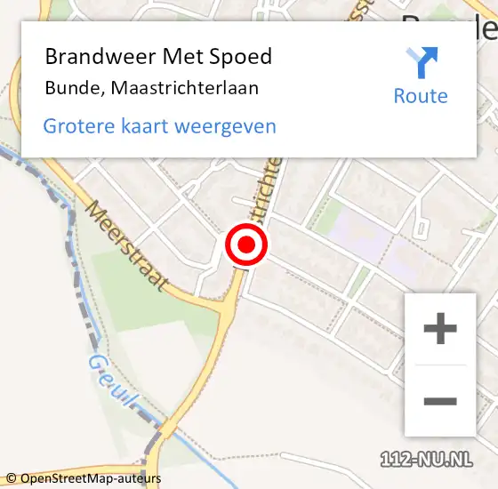 Locatie op kaart van de 112 melding: Brandweer Met Spoed Naar Bunde, Maastrichterlaan op 23 juni 2017 21:14