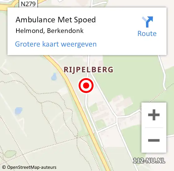 Locatie op kaart van de 112 melding: Ambulance Met Spoed Naar Helmond, Berkendonk op 23 juni 2017 23:25