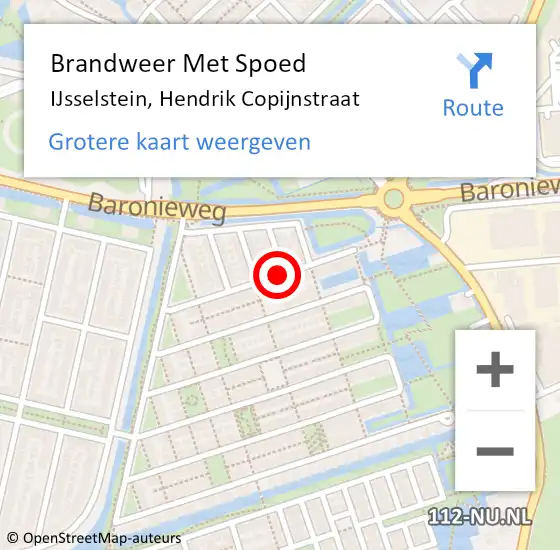 Locatie op kaart van de 112 melding: Brandweer Met Spoed Naar IJsselstein, Hendrik Copijnstraat op 24 juni 2017 00:42