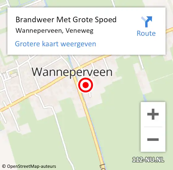 Locatie op kaart van de 112 melding: Brandweer Met Grote Spoed Naar Wanneperveen, Veneweg op 24 januari 2014 19:26