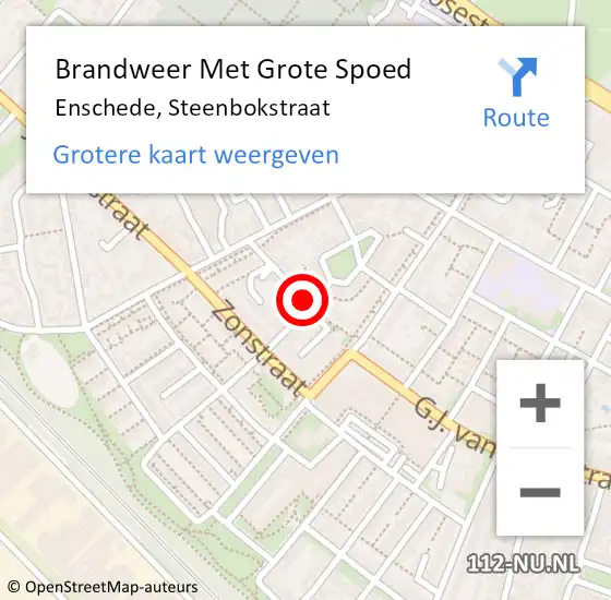 Locatie op kaart van de 112 melding: Brandweer Met Grote Spoed Naar Enschede, Steenbokstraat op 24 juni 2017 03:40