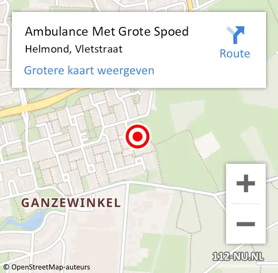 Locatie op kaart van de 112 melding: Ambulance Met Grote Spoed Naar Helmond, Vletstraat op 24 juni 2017 03:49